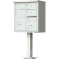 Florence Mfg Co Vital Cluster Box Unit, 4 Mailboxes & 2 Parcel Lockers, Postal Grey 1570-4T5AF